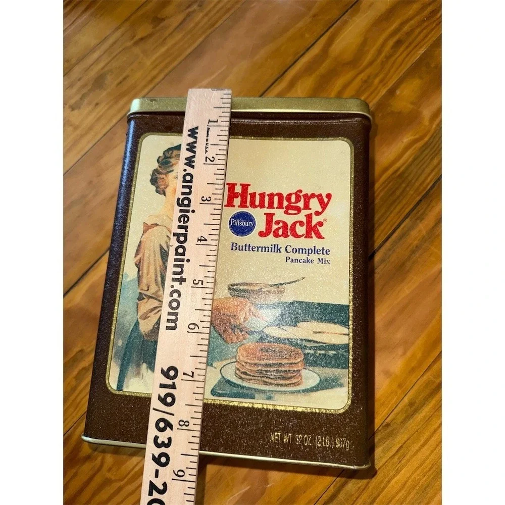 Vintage Hungry Jack Buttermilk Complete Pancake Mix Metal Tin Canister Lid retro
